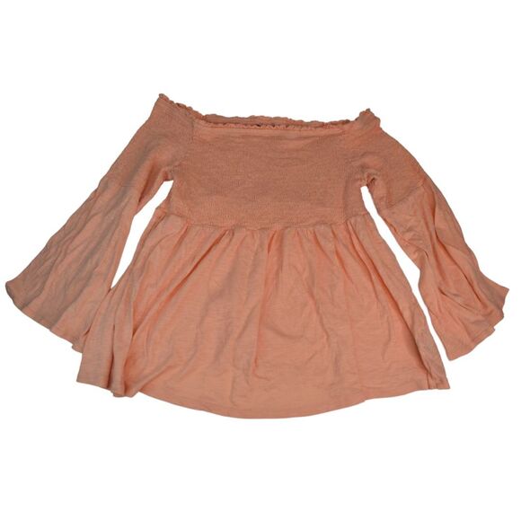 Torrid Off The Shoulder Smocked Blouse Orange Plus Size Womens 2X - Picture 1 of 5
